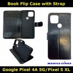 Book Flip Case with Strap For Google Pixel 4a 5G/ Pixel 5 XL Slim Fit Look